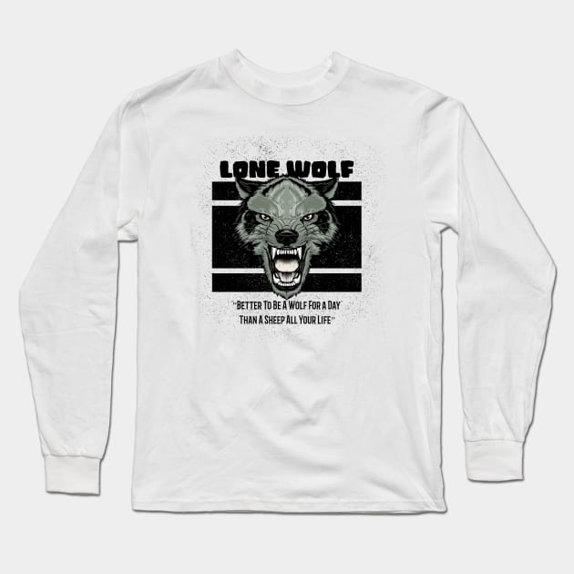 Lone Wolf Long Sleeve T-Shirt by Tip Top Tee's